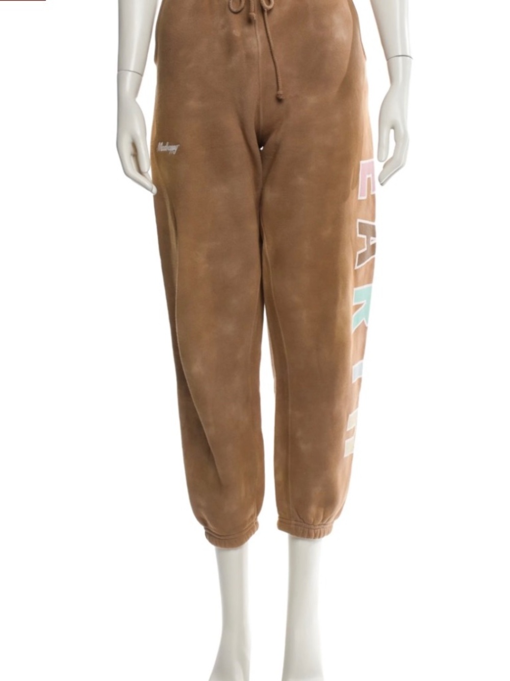 Madhappy Brown Mineral Wash Pastel Logo Fleece Sweatpants: Size S